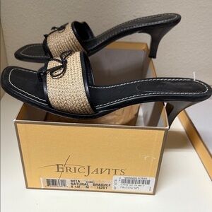 Eric Javits Black and Natural Heels